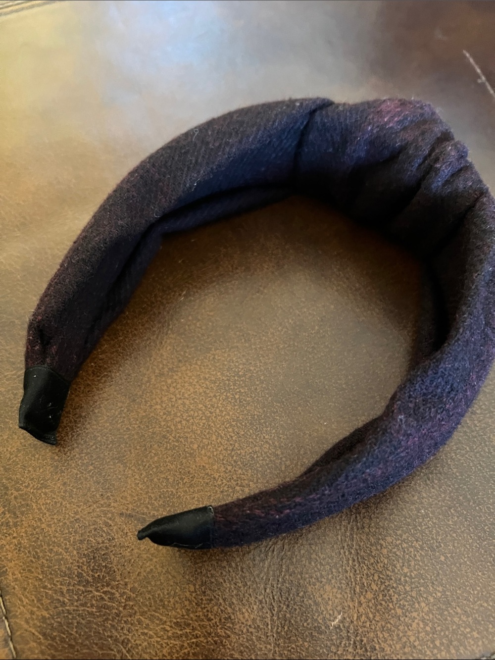 Madewell Plush Twisted Headband in Plum